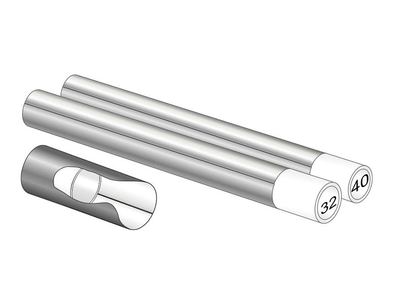 1m Lengths Chrome Waste Pipe Snap Over Covers