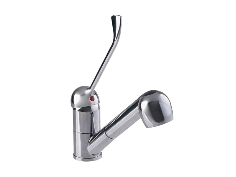 Monobloc Extended Lever Action Sink Mixer with Detachable Spray Head