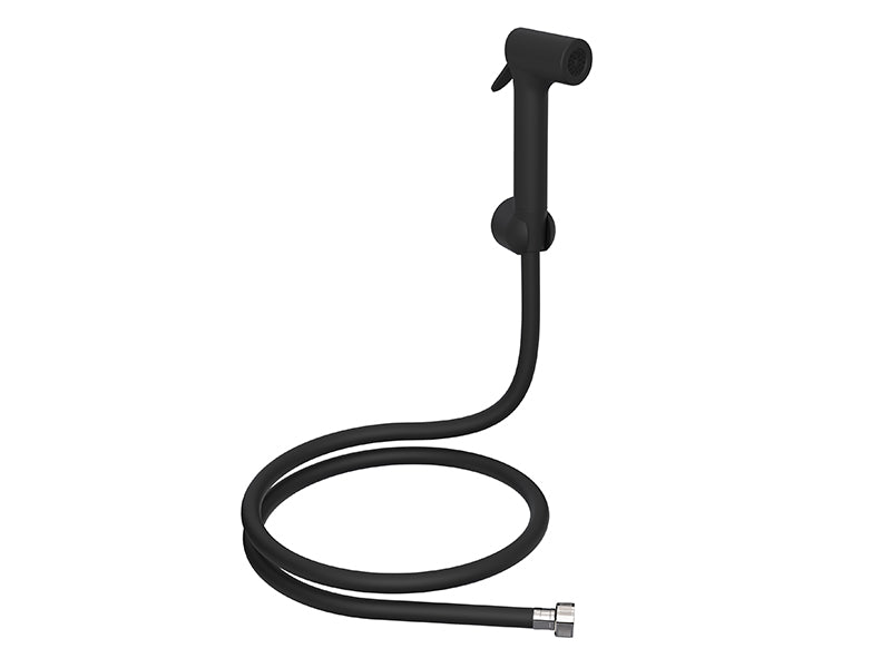 Refectio T6B with 1/2" 1.25m Black PVC Hose - Black Shut-Off Hand Shower Kit
