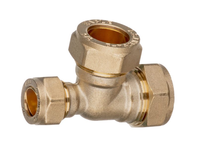 Brass Compression Metric Unequal Tee Reduced End