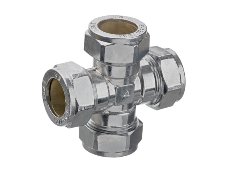 Chrome Plated Compression Equal Cross Tee 322CP