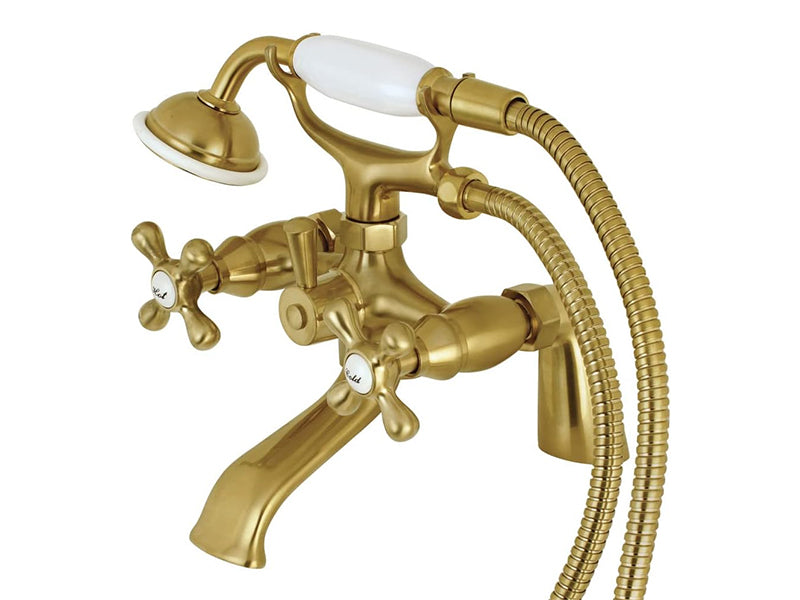 Victorian Bath Mixer with Shower Attachment - Brushed Brass