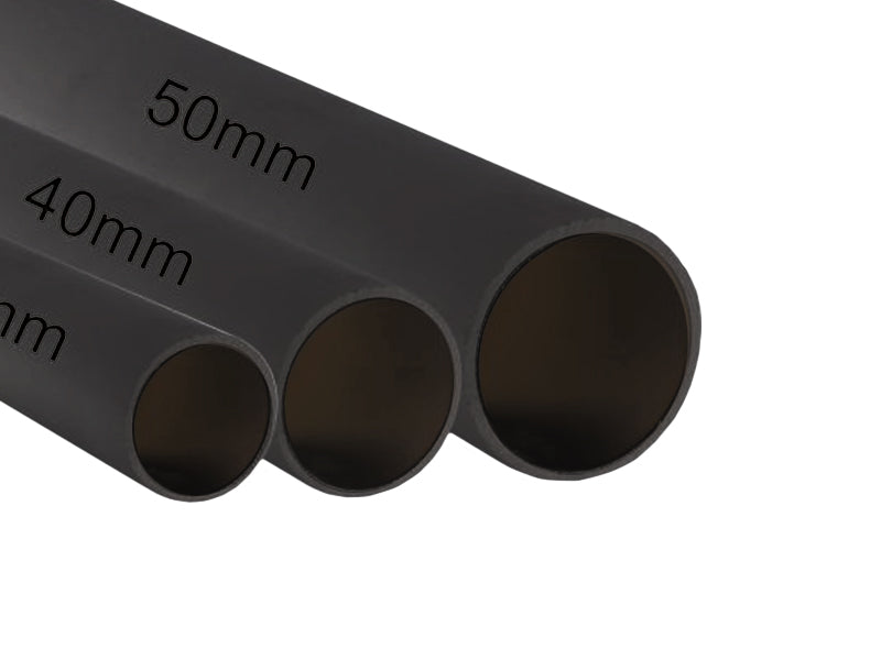 3M Length Waste Pipes - Black