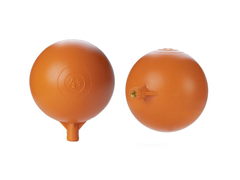 Round Plastic Ball Floats with Threaded Brass Inserts
