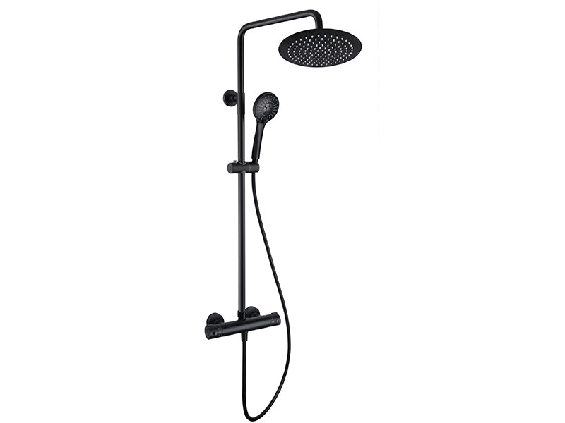 Rubineta Olo Thermo-15 Shower Mixer Set - Black Finish