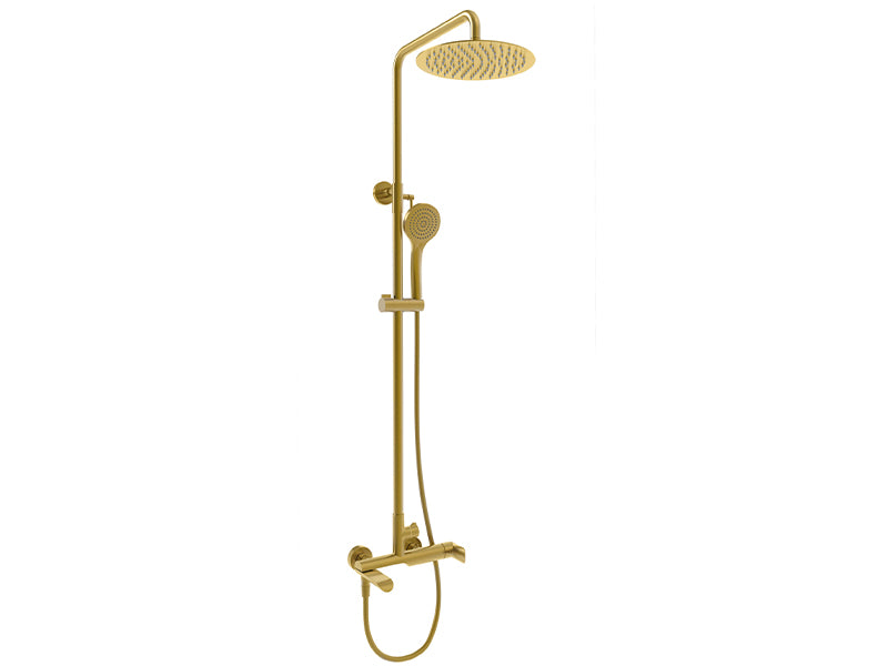 Rubineta Olo Thermo-15 Shower Mixer Set - Brushed Gold Finish
