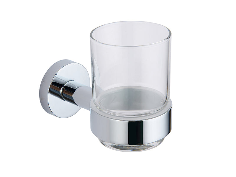 Round Tumbler & Holder - Chrome