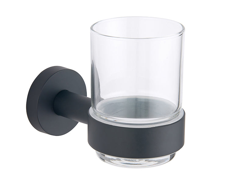 Round Tumbler & Holder - Black