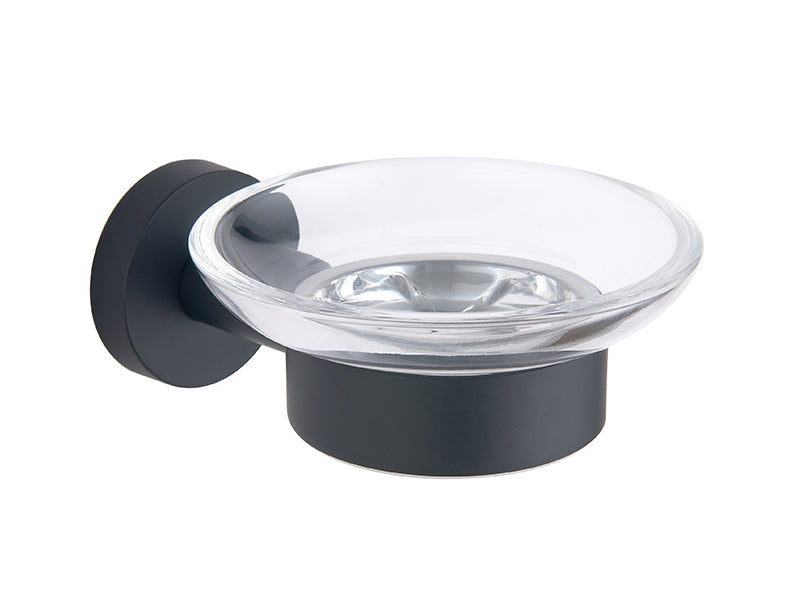 Round Soap Dish & Holder - Black