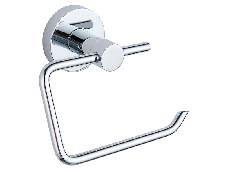 Hinged Round Toilet Roll Holder - Chrome