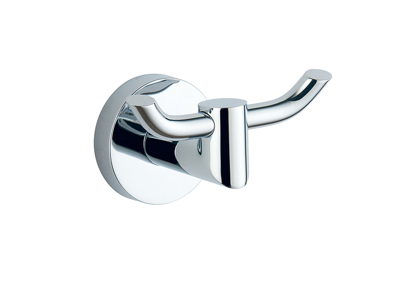 Round Double Robe Hook - Chrome