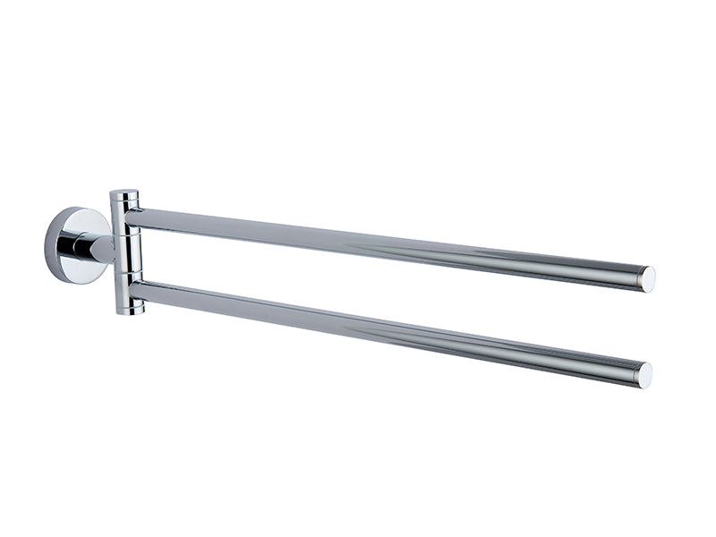 Chrome Round 400mm Double Swivel Towel Rail
