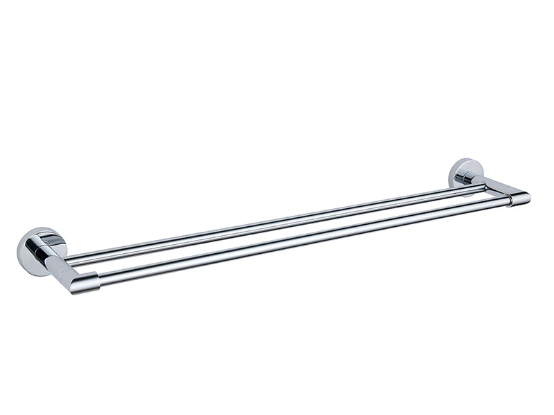 Chrome Round 600mm Double Towel Rail