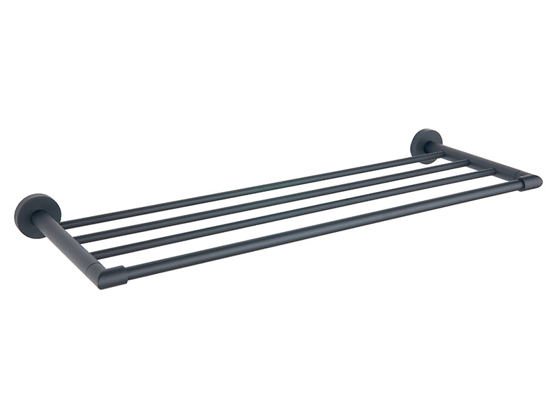 Round 600mm Triple Towel Rail - Black