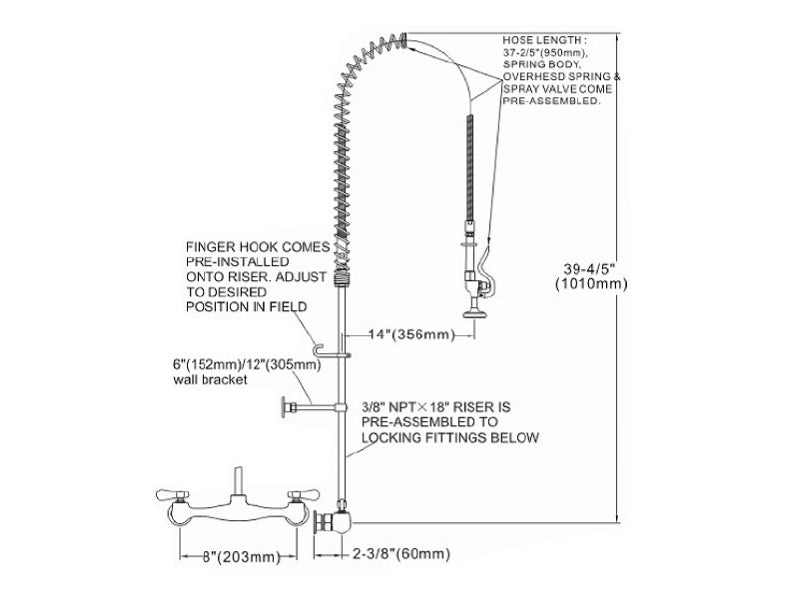 Wall Mounted Pre Rinse Unit - 870011