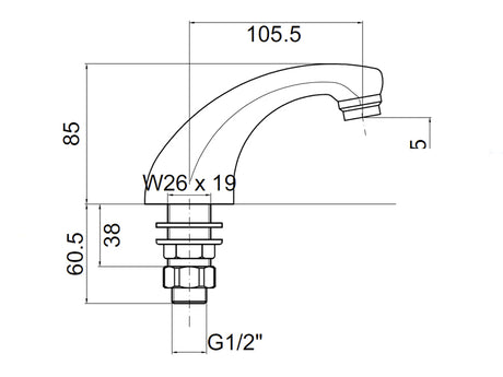 Fixed Spout for Wash Basin