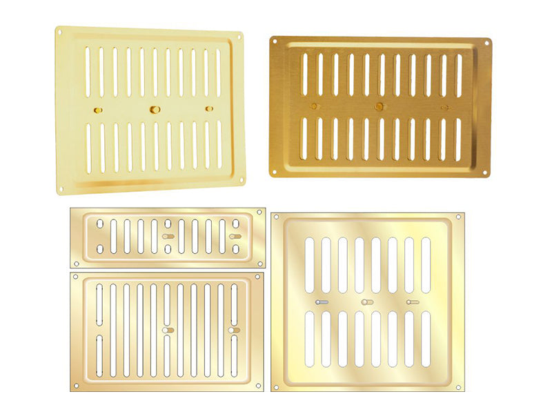 Traditional Louvre Vents Gold Finished Aluminium - Adjustable