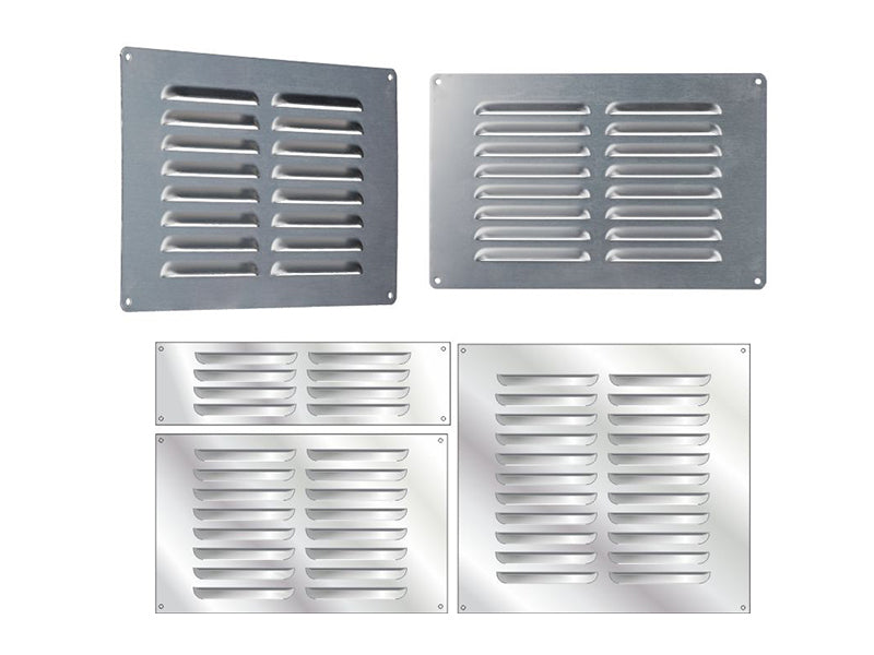 Traditional Louvre Vents Satin Finished Aluminium - Fixed