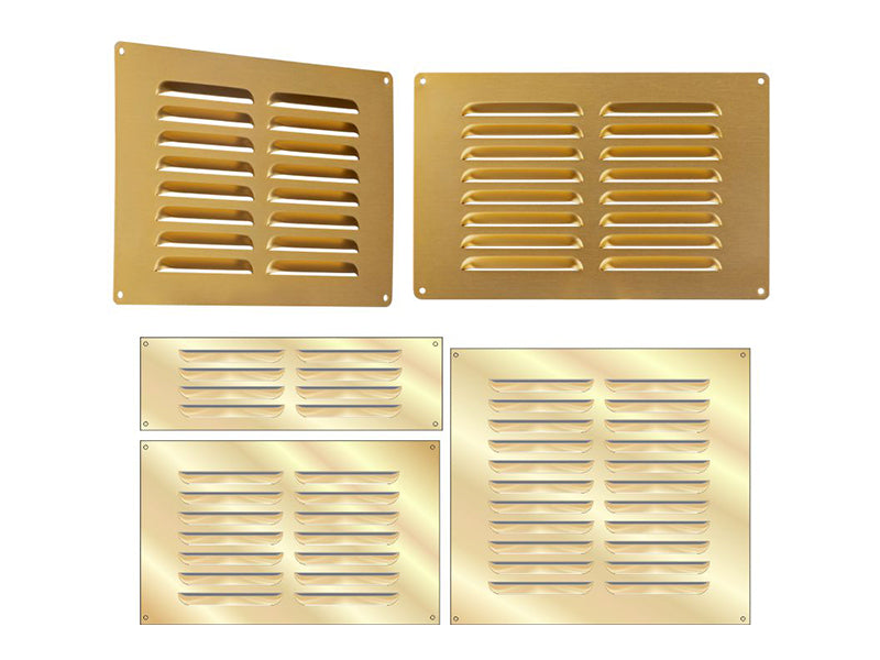 Traditional Louvre Vents Gold Finished Aluminium - Fixed