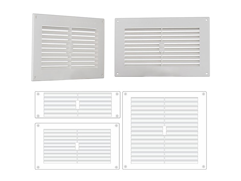 Traditional Louvre Vents White Plastic - Fixed