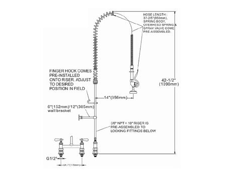 Standard Deck Mounted Pre Rinse Unit - 980071