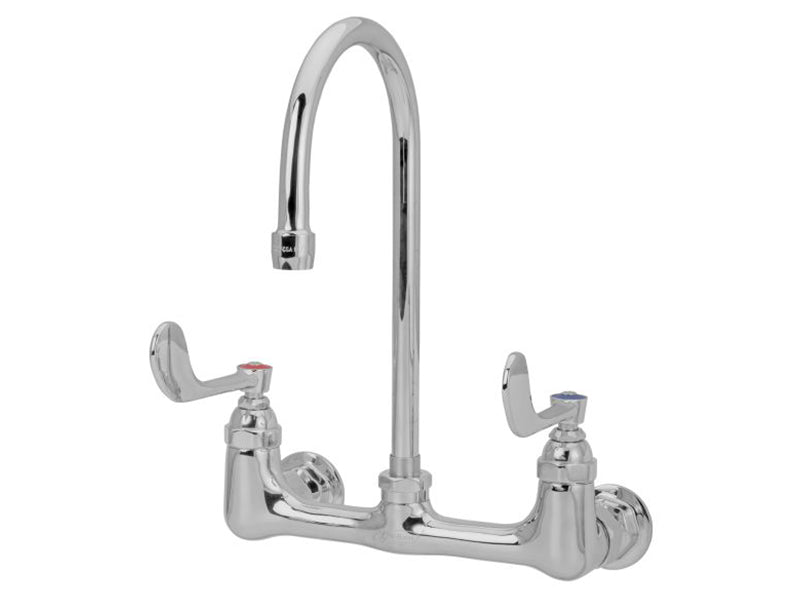 Gooseneck Style Dual Flow Wall Mounted Sink Mixer with Large Wrist Action