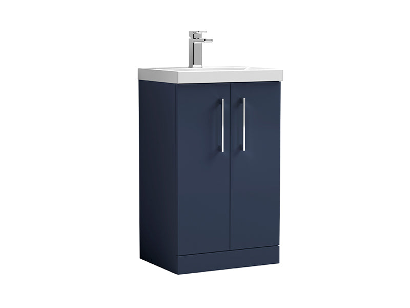 Arno 2 Doors, Floor Standing Vanity Units - Matt Indigo Blue