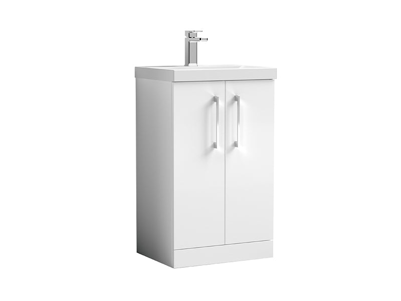 Arno 2 Doors, Floor Standing Vanity Units - Gloss White