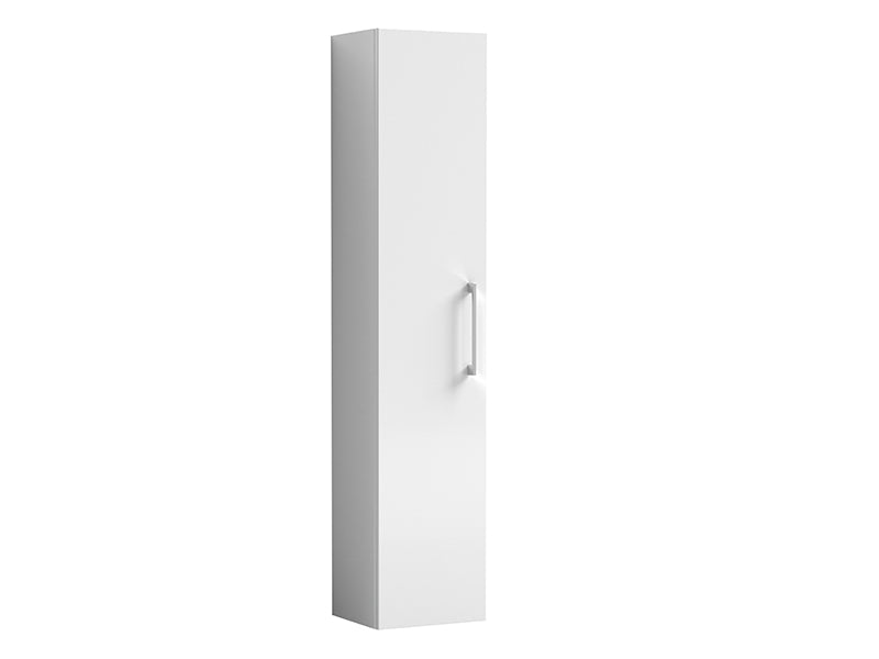Arno 1 Door, Wall Mounted Tall Cabinets - Gloss White