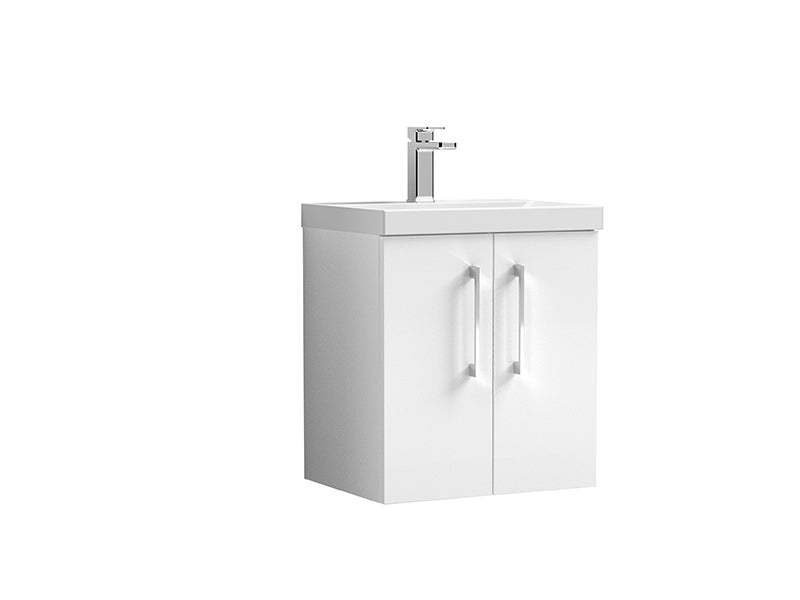 Arno 2 Doors, Wall Mounted Vanity Units - Gloss White