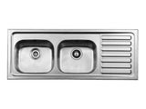 Aigio 1310mm x 510mm 2B 1D S/Steel Inset Sink