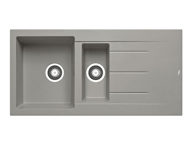 Alazia Inset Sink 1000 x 500cm 1 & 1/2B 1D - Industrial Grey Finish