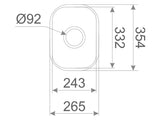 Andros 240mm x 330mm x 150mm S/Steel Inset Sink Bowl