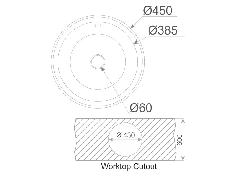 Artemis 385mm x 160mm Brushed Steel Inset Sink without Drainers