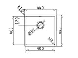 Astris Colora Copper Finish 40 x 40 x 20cm Undermount Sink Bowl
