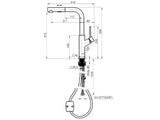 Rubineta Bona-35 Monobloc Sink Mixer Single Lever with Pull Out Spout - Matt Black
