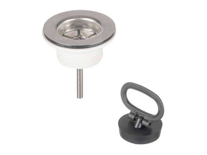 Plastic Sink Waste with S/S Flange Centre Pin Fixing with with Standard Poly Plug