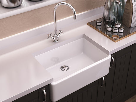 Fireclay Butler Undermount Sink 1B - White Finish
