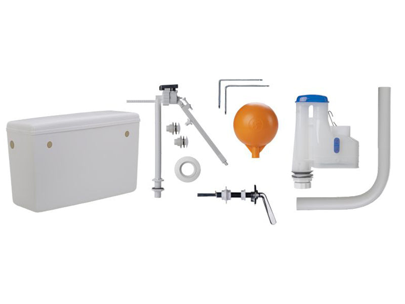 Concealed Plastic Cistern & Components - Bottom Entry with Flush Lever