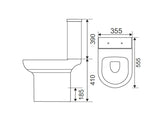 Compact Close Coupled Rimless WC Suite with Soft Close Seat & Cover