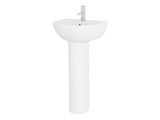 Compact Sanitaryware 450mm 1TH Basin & Pedestal Pack