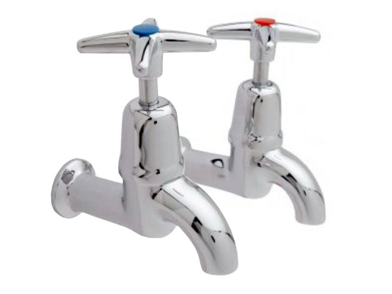 Pair of Cross Head Wall Bib Tap