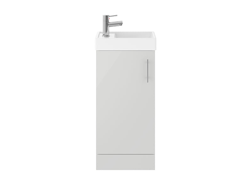 Cube Minimalist 1 Door, Floor Standing Vanity Units - Grey Mist