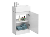 Cube Minimalist 1 Door, Floor Standing Vanity Units - Grey Mist