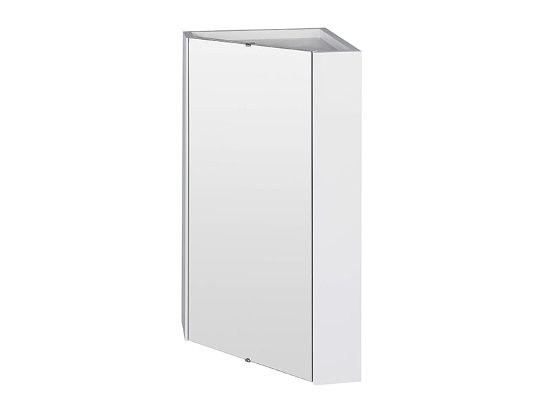 Cubix Mirror Wall Hung Corner Cabinet - Gloss White