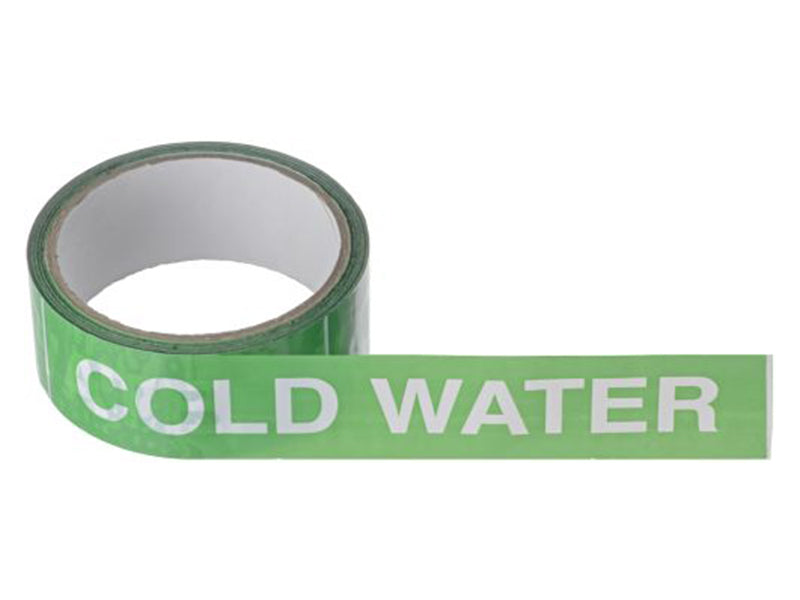 Cold Water Identification Tape - White/Green