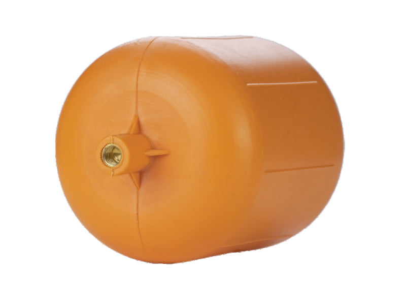 Cylindrical  Plastic Ball Float with Threaded Brass Inserts