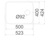 Corfu 500mm x 400mm x 200m S/Steel Undermount Sink Bowl