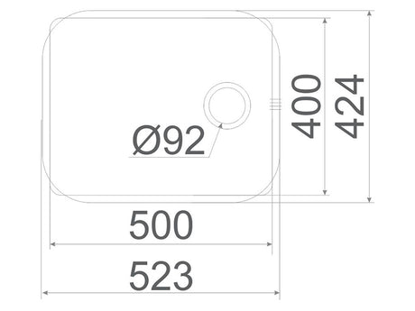Corfu 500mm x 400mm x 200m S/Steel Undermount Sink Bowl