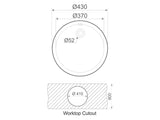 Crius 385mm x 150mm S/Steel Inset Sink without Drainers
